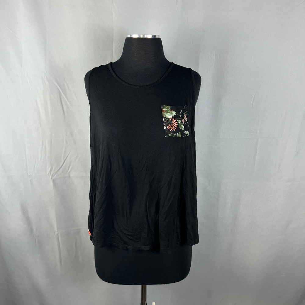 Sirenlily Maternity Blouse Top Womens Medium Black Stretch Pleated Wide Strap